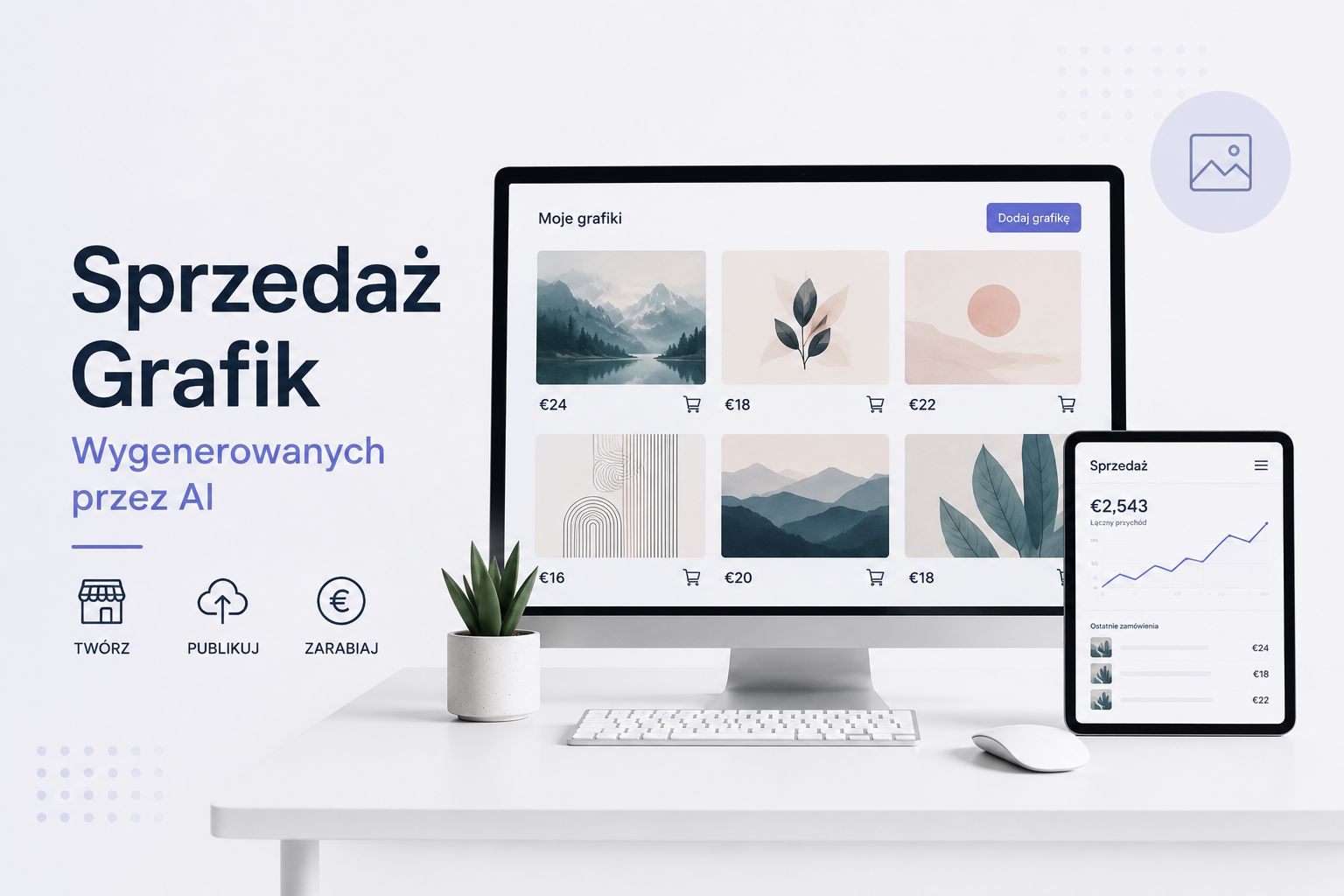 Grafiki wygenerowane przez AI na sprzedaż